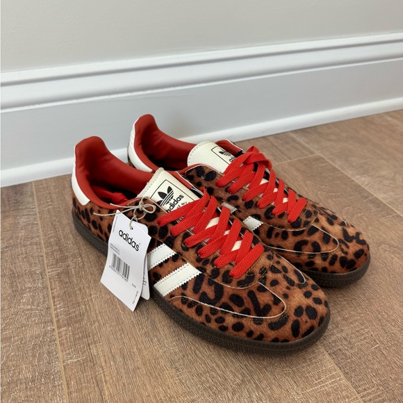 Adidas Samba OG Red Leopard JI2734 Women's Sneakers Cheetah Pack - Picture 4 of 7